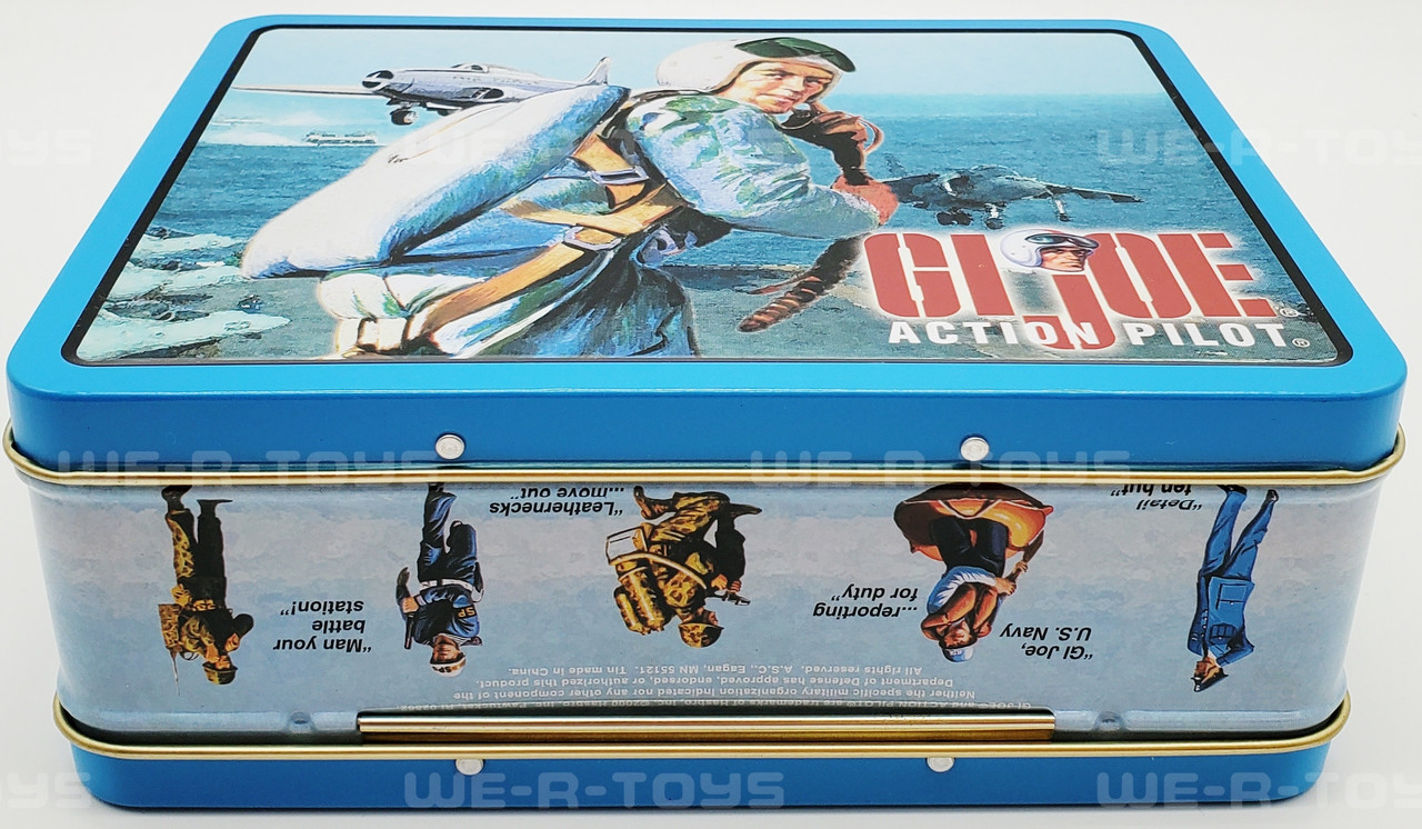 G.I. Joe Action Pilot in Flight Suit Tin Lunchbox 2000 Hasbro USED