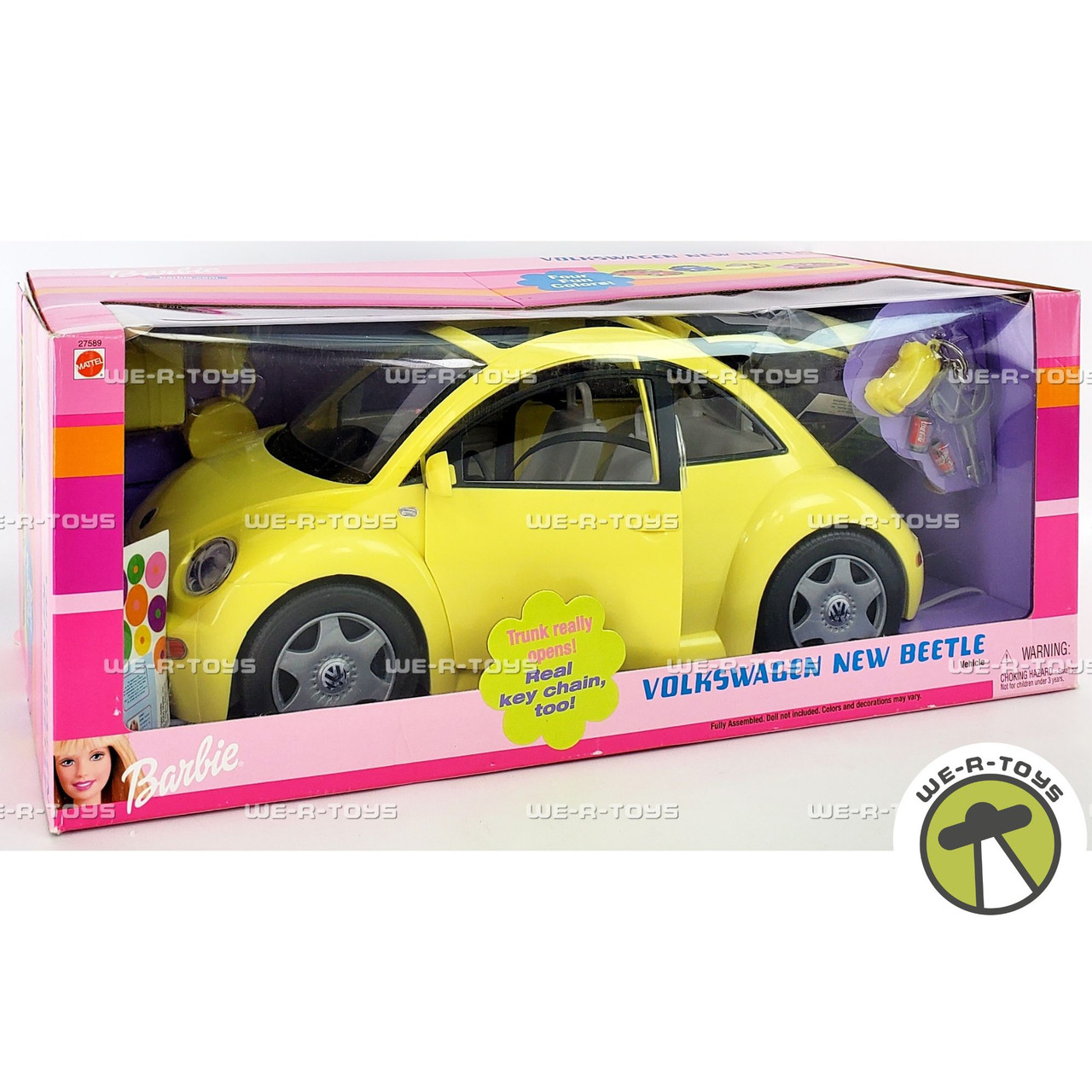 Barbie Volkswagen New Beetle Vehicle Yellow 2000 Mattel 27589 - We