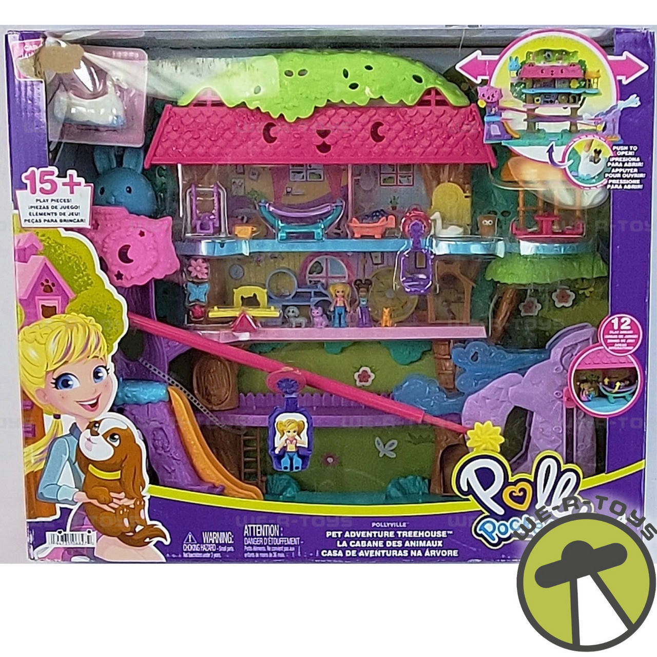 Polly Pocket Pollyville Pet Adventure Treehouse Playset 2021