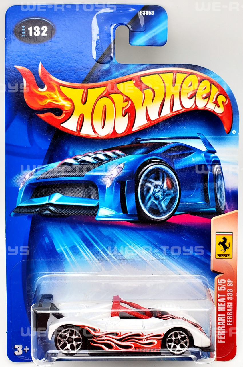 Hot Wheels Ferrari 333 SP Heat 5/5 White Red Black Collector #132 Mattel  NRFP