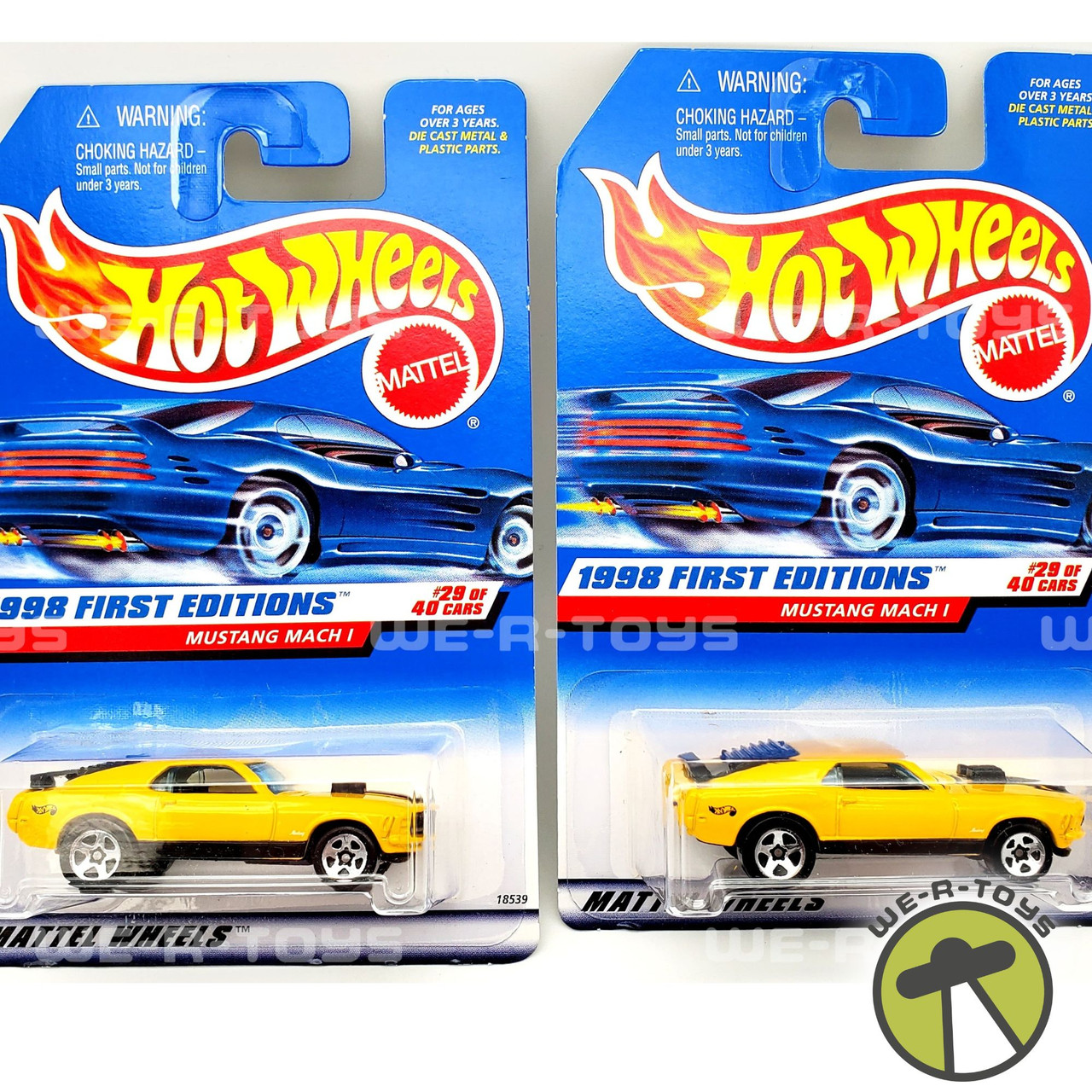 Hot Wheels Lot of 2 Mustang Mach I Yellow Vehicles 1998 First Editions NRFP