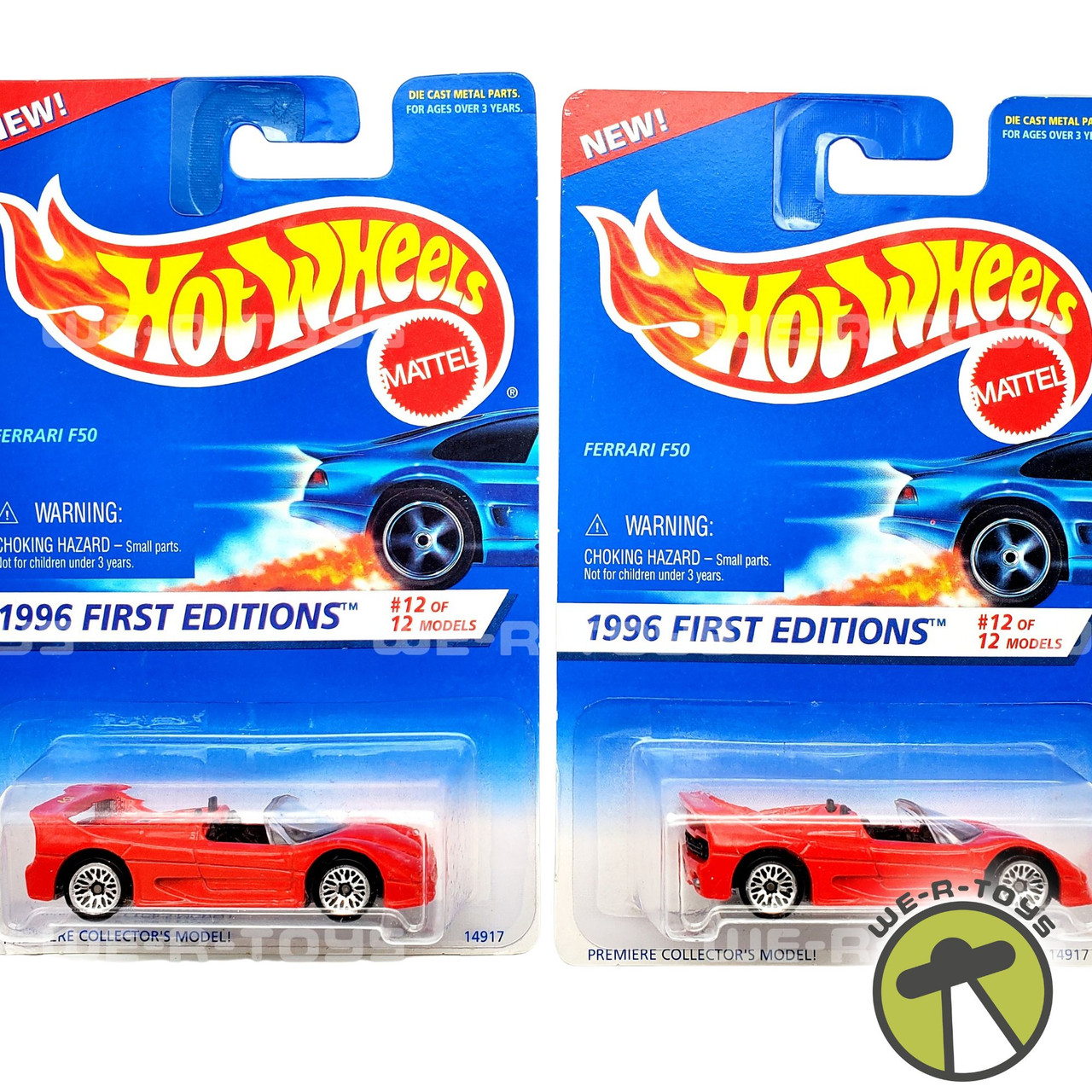 Hot Wheels Lot of 2 Red Ferrari F50 Die Cast Vehicles 1996 First