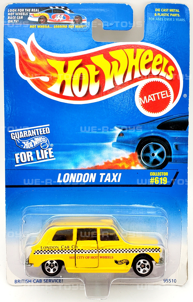 Hot Wheels London Taxi British Cab Service Yellow Die-Cast Vehicle 1996 NRFP