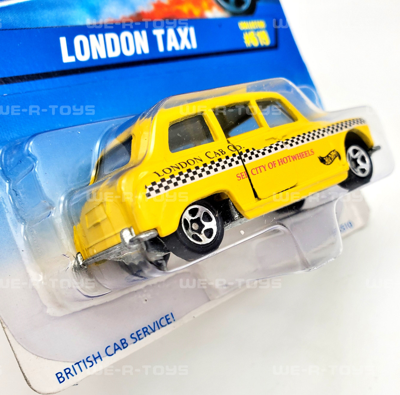 Hot Wheels London Taxi British Cab Service Yellow Die-Cast Vehicle 1996 NRFP