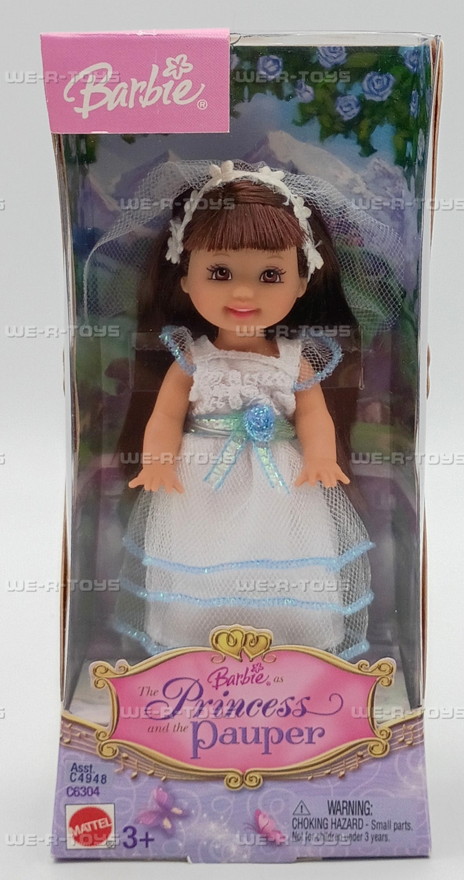 The Princess and the Pauper Kelly Barbie Doll White Blue Dress 2004 Mattel C6304 - We-R-Toys The Princess and the Pauper Kelly Barbie Doll White Blue Dress 2004 Mattel C6304 - We-R-Toys