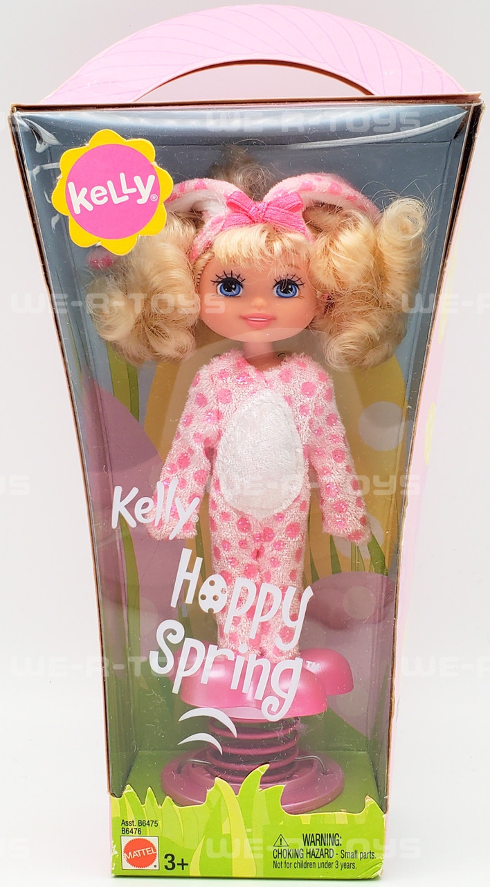 Barbie Kelly Hoppy Spring Kelly Pink Polka Dots Easter Doll 2003 Mattel NRFB