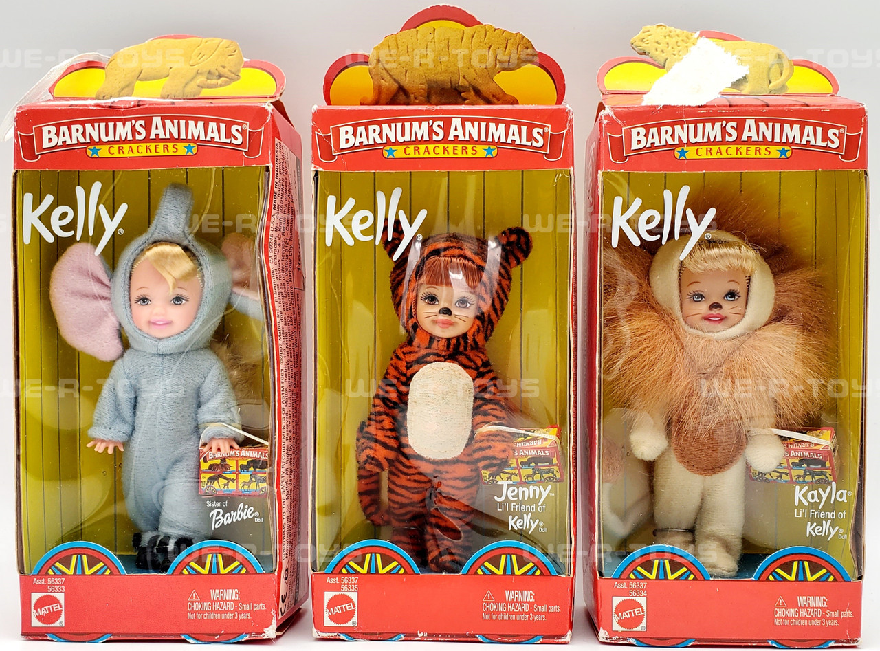 Barbie Kelly Barnum's Animal Crackers Complete Set of Kayla, Jenny, Kelly  NRFB