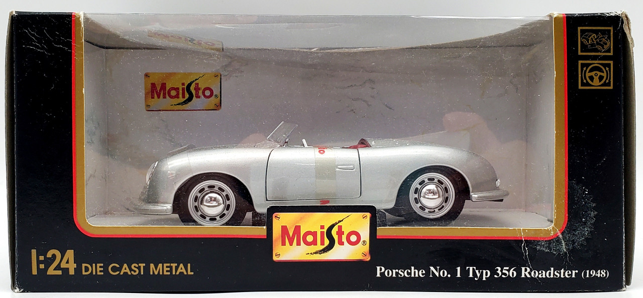 Maisto 1948 Porsche No. 1 Typ 356 Roadster 1948 Silver 1:24 Scale Die-Cast  NRFB - We-R-Toys