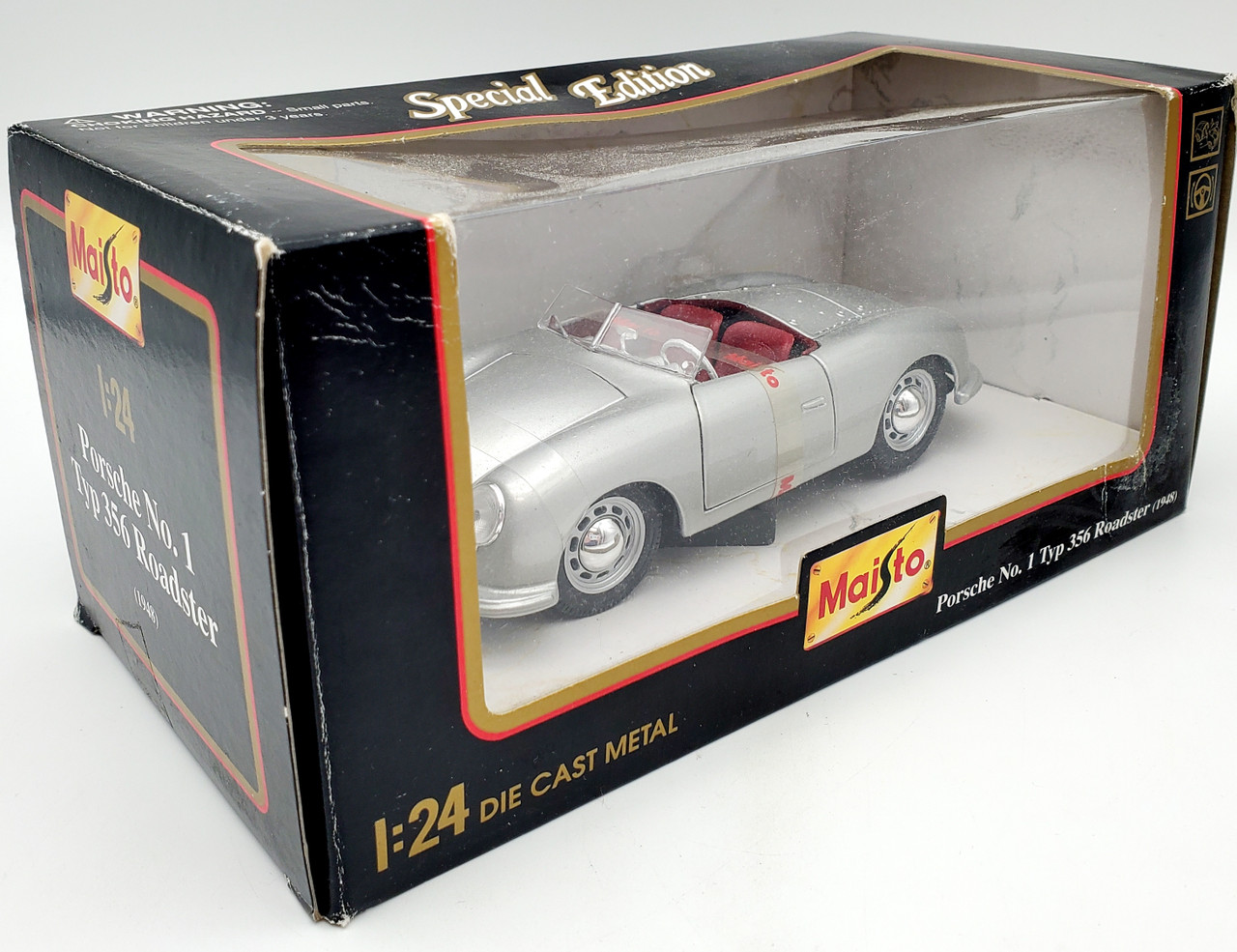 Maisto 1948 Porsche No. 1 Typ 356 Roadster 1948 Silver 1:24 Scale Die-Cast  NRFB