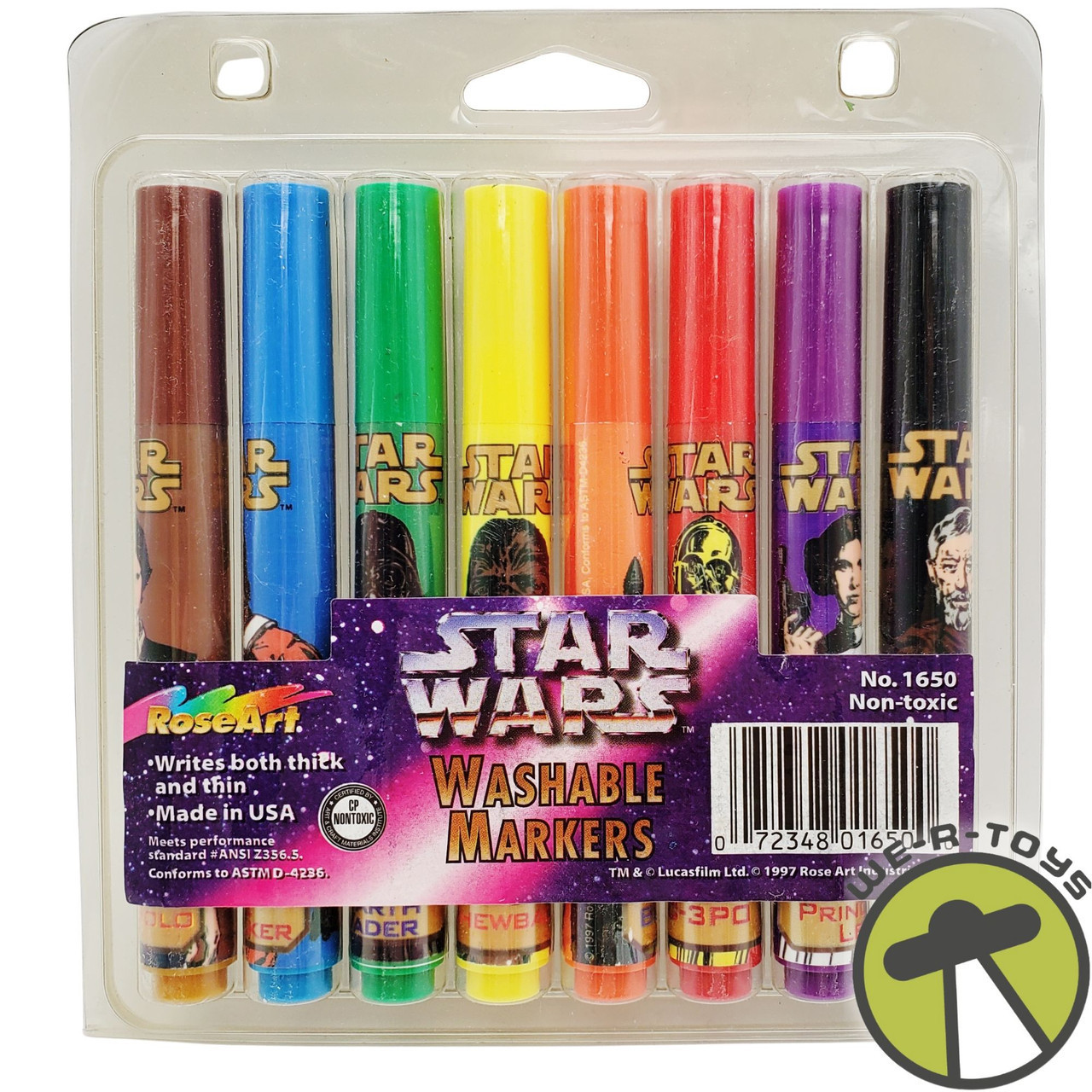 Star Wars Washable Non-Toxic Markers 1997 RoseArt #1650 NRFP - We
