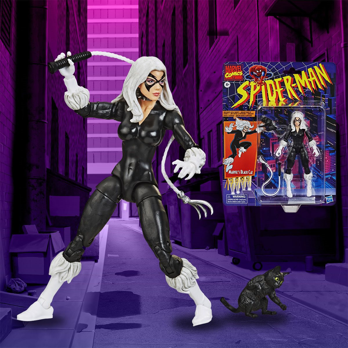 Spider-Man Retro Marvel Legends Black Cat 6-Inch Action Figure