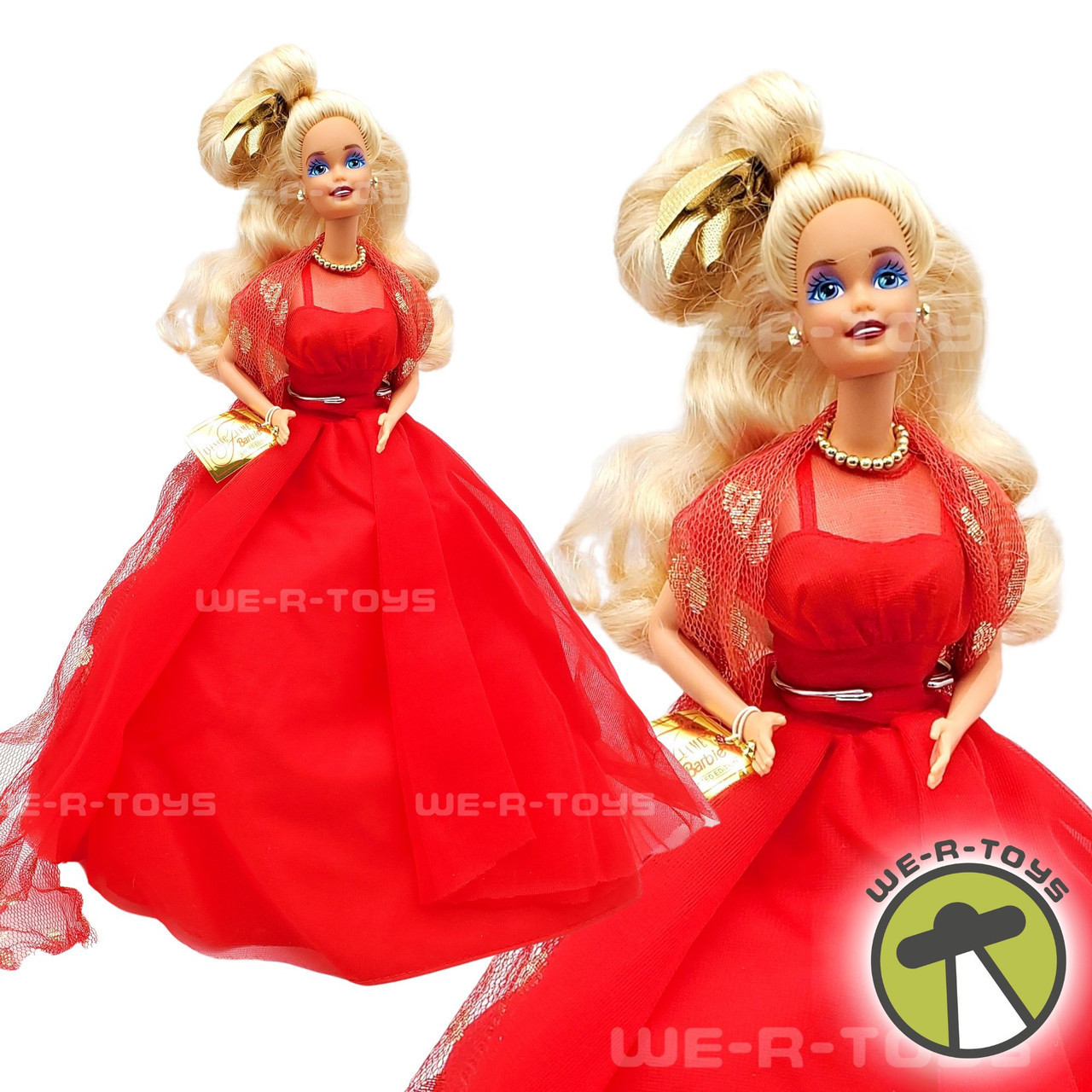 2017 Holiday Barbie Doll Blonde Hair Red Gown Gold Star New In Box  Collectible 887961424782 | eBay