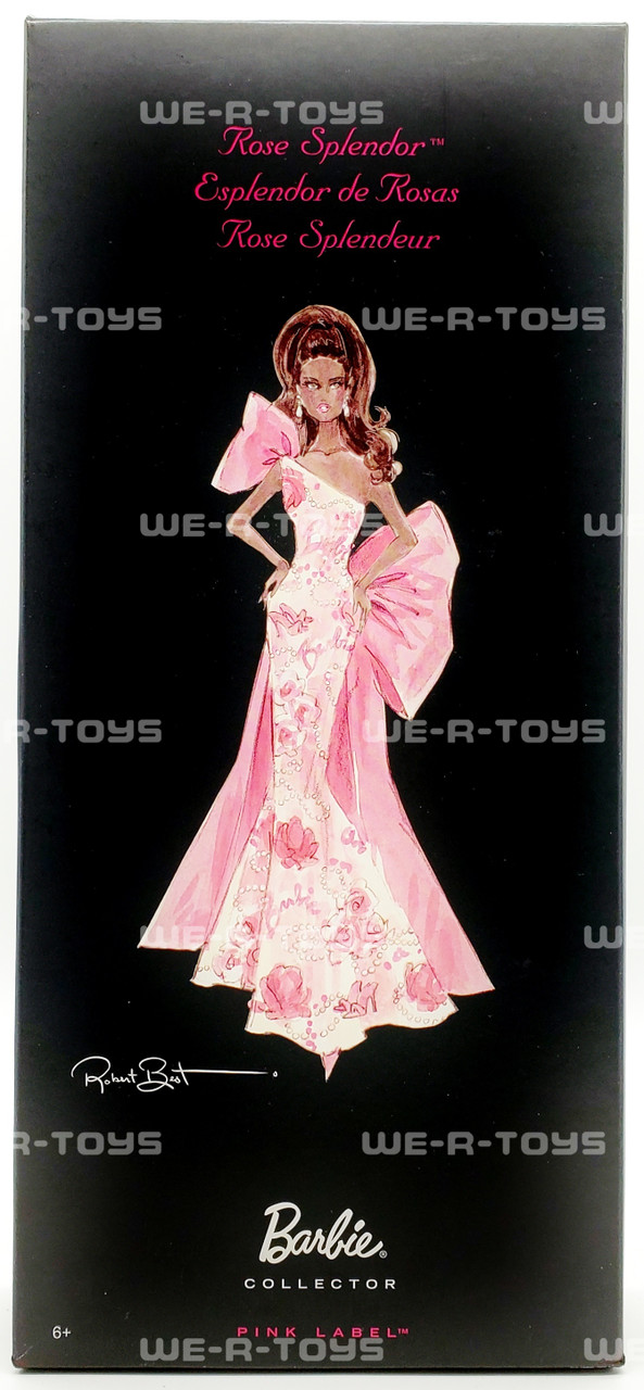 Rose Splendor Barbie Doll African American Pink Label Avon