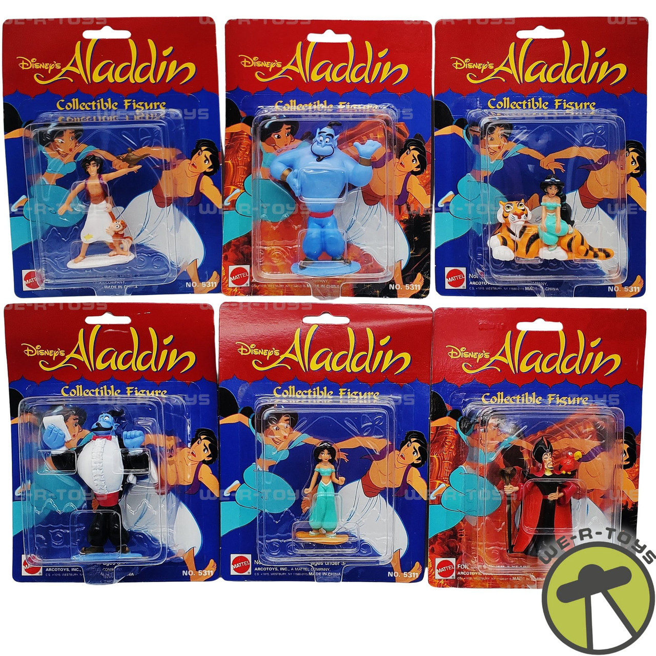 Disney's Aladdin Collectible Figures Set of 6 Vinyl Figures 1992