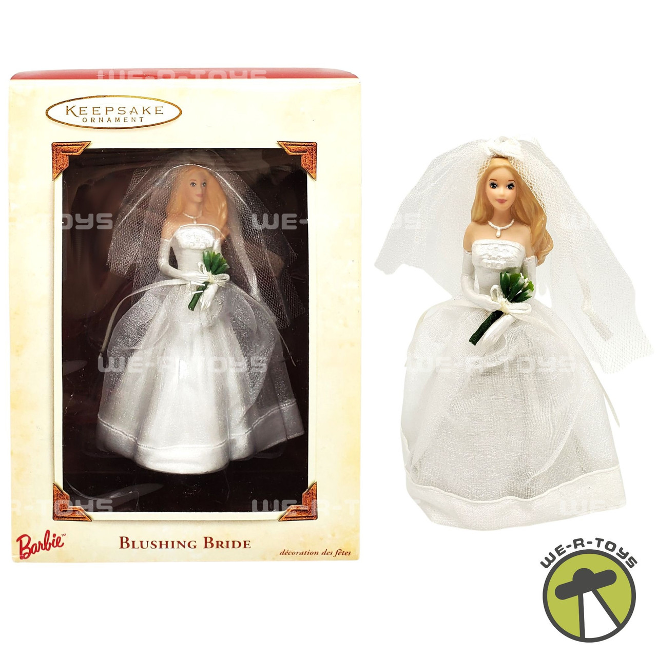 Hallmark Keepsake Barbie Blushing Bride Blonde Ornament 2002 We