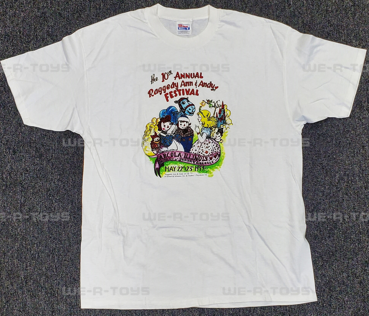 その他 Raggedy Ann & Andy Festival 1999 ARCOLA Raggedy Ann & Andy 10th Annual Festival X-Large T-Shirt Arcola, IL