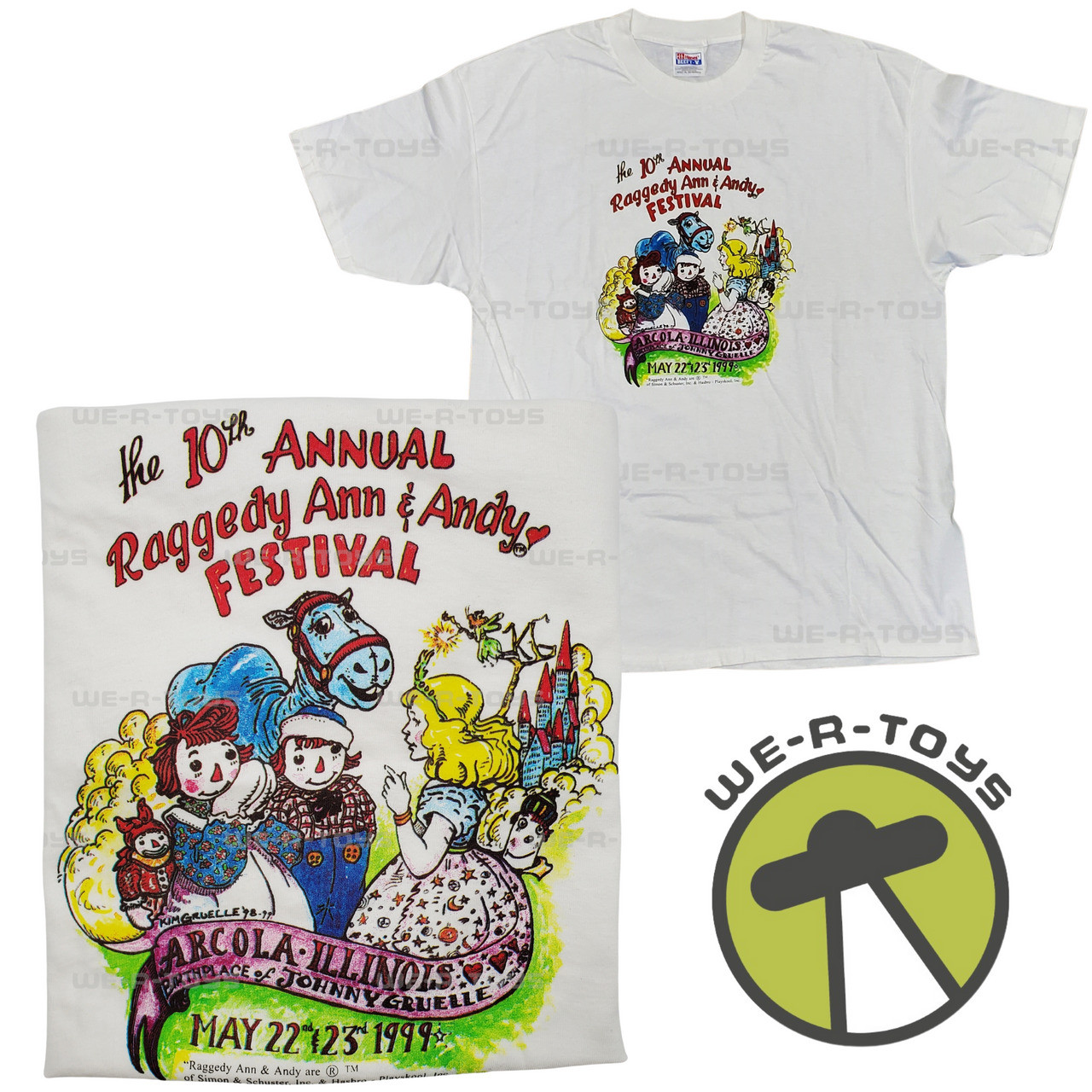その他 Raggedy Ann & Andy Festival 1999 ARCOLA Raggedy Ann & Andy 10th Annual Festival X-Large T-Shirt Arcola, IL