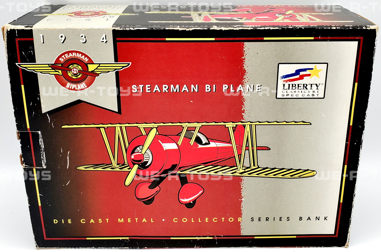 1934 Stearman Bi Plane Die Cast Collector Series Bank JC Whitney