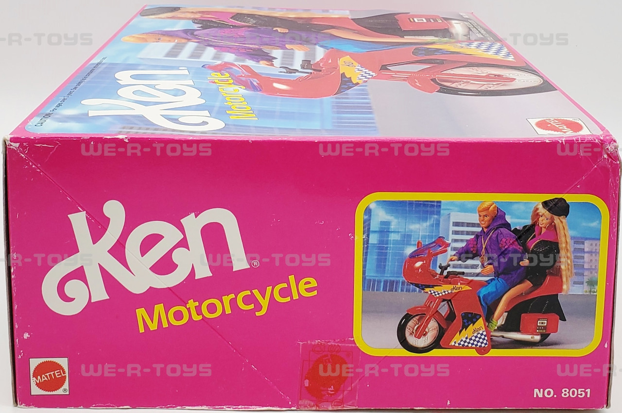 Barbie Ken Tethered RC Remote Control Red Motorcycle 1992