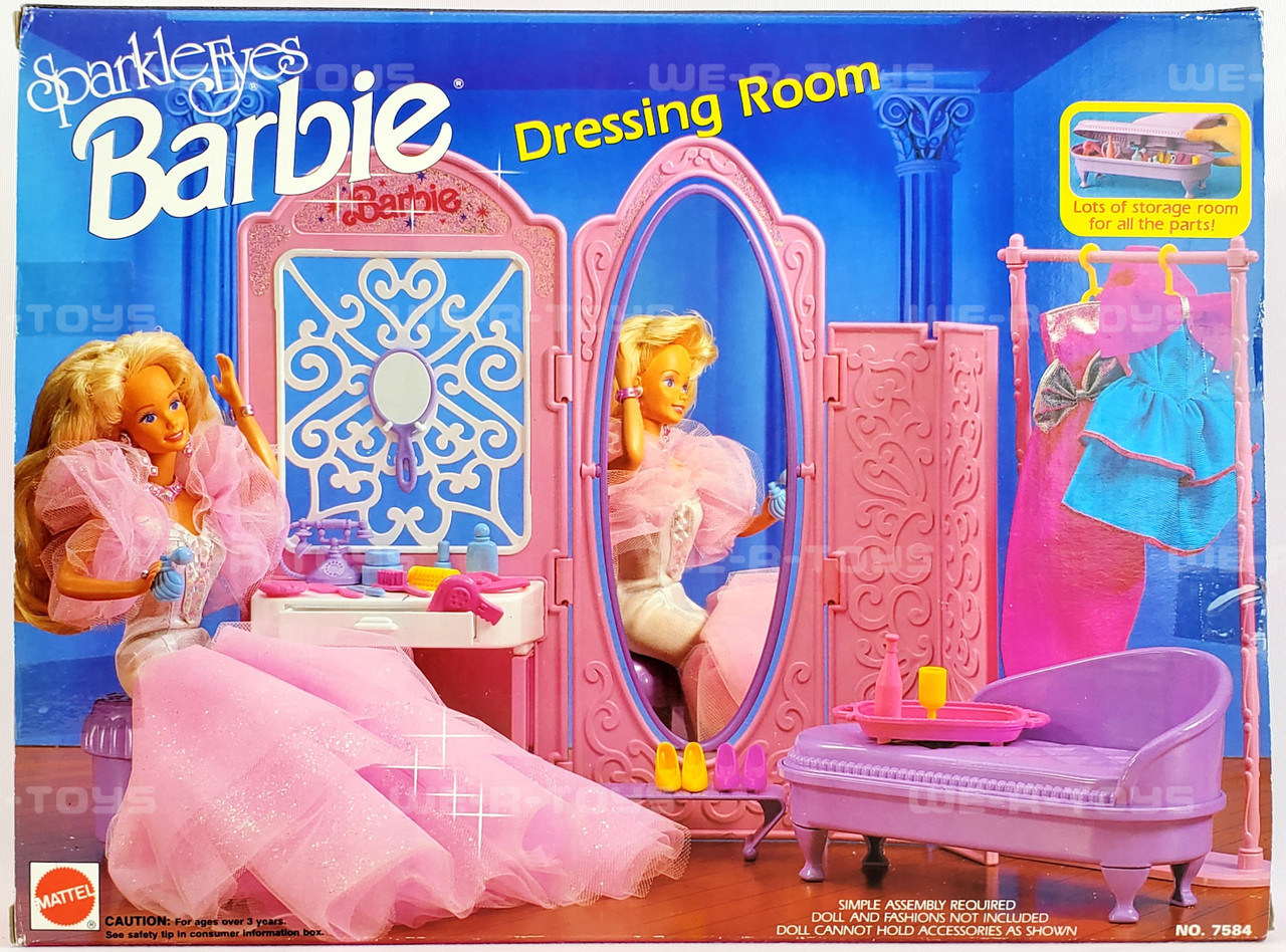 Sparkle Eyes Barbie Dressing Room Playset 1992 Mattel No 7584