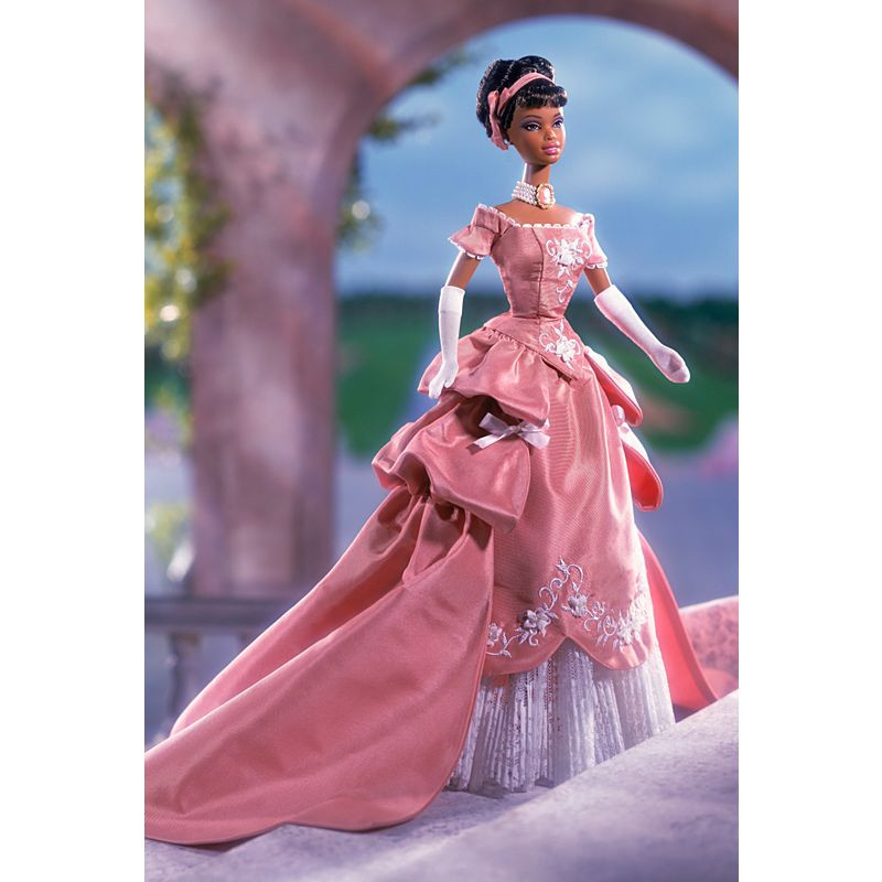 Wedgwood Barbie Doll African American in Pink Taffeta Gown Limited