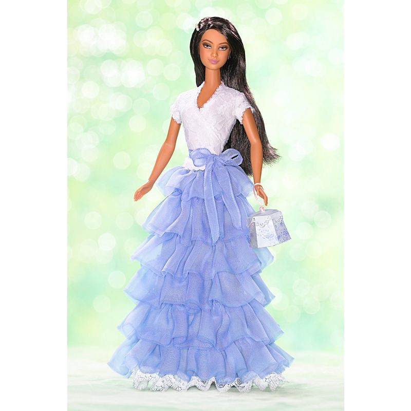 Birthday Wishes Barbie African American Blue Dess Silver Label 2005 G8061 Birthday Wishes Barbie African American Blue Dess Silver Label 2005 G8061