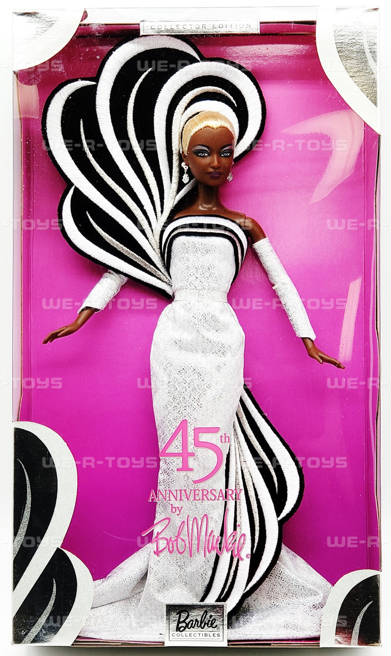 45th Anniversary Barbie Doll By Bob Mackie African American Collector  Edition