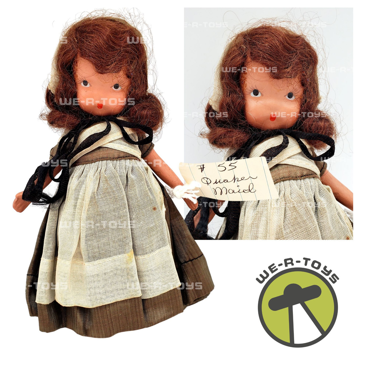 Nancy Ann Storybook Series #55 Quaker Maid 5in Bisque Doll 1940s