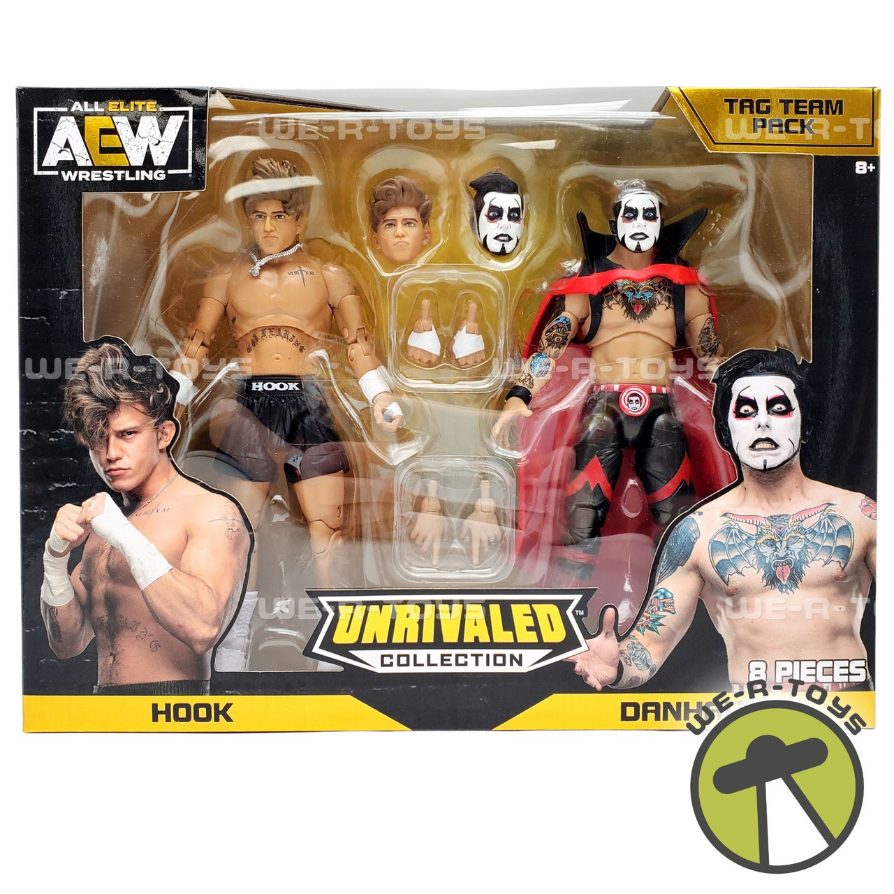 AEW All Elite Wrestling Unrivaled Collection Tag Team Pack Hook & Danhausen  NRFP - We-R-Toys