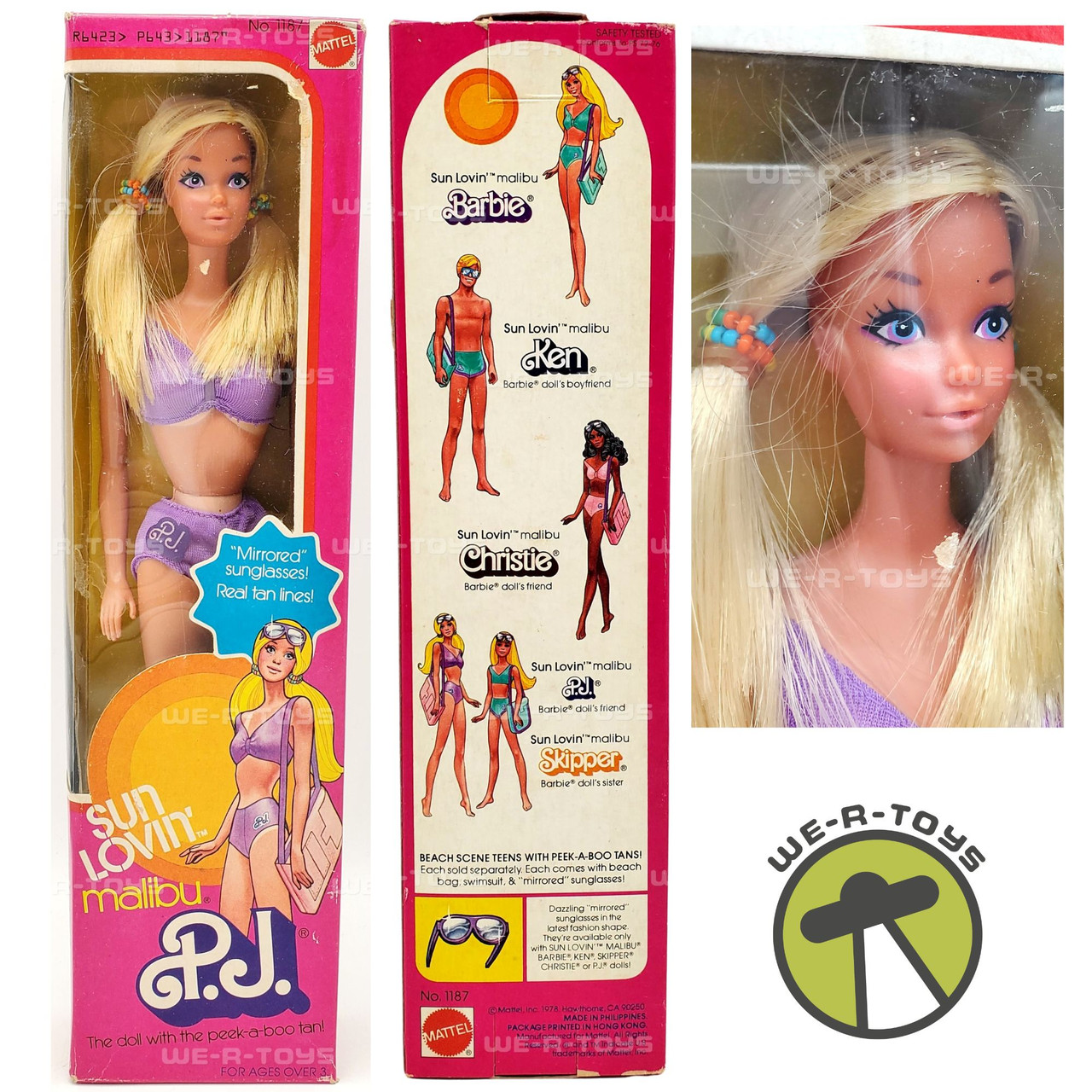 Sun Lovin' Malibu P.J. Doll Peek-a-Boo Tan Suntan Mattel 1978 NRFB