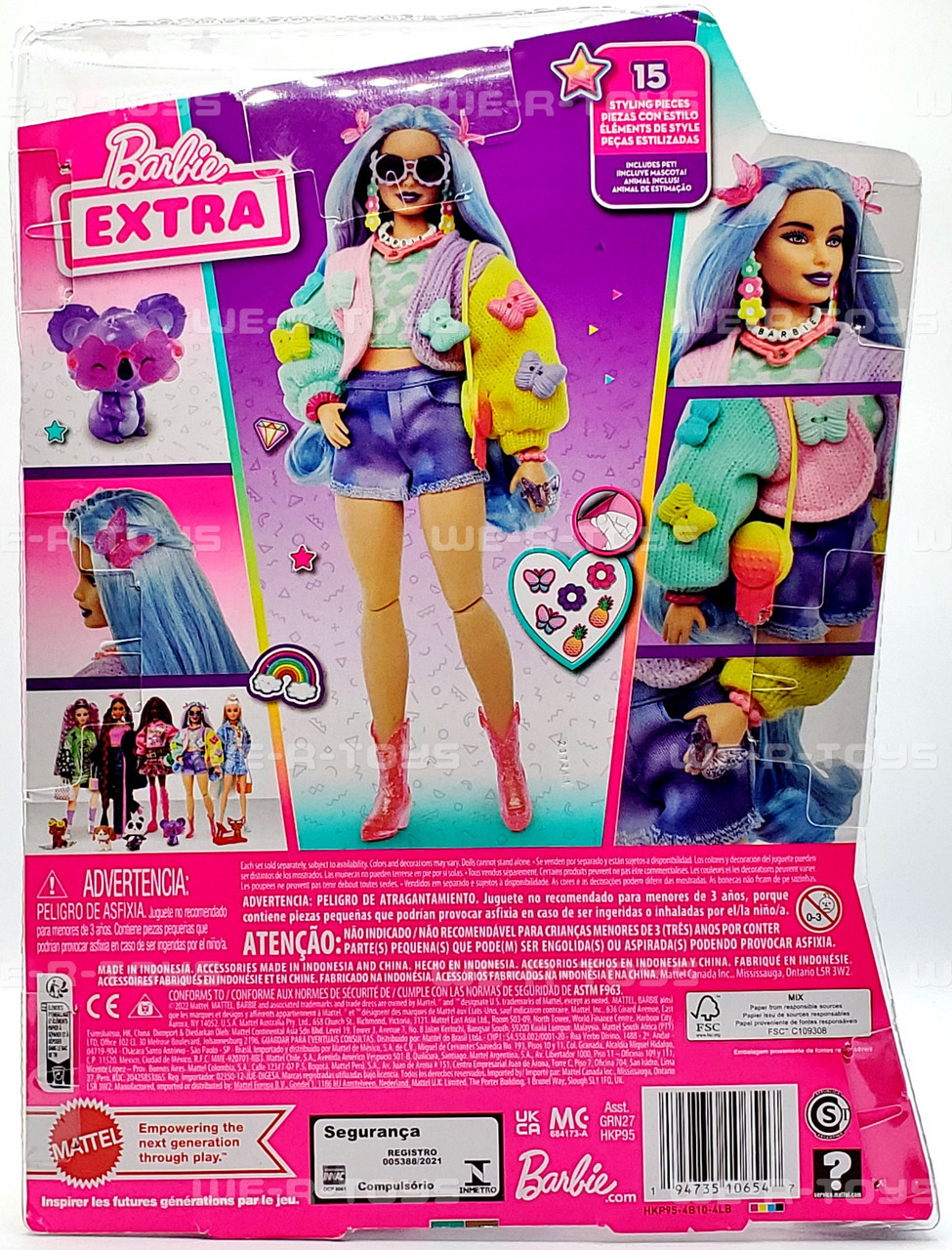 Barbie Extra Series #20 Doll with Lavender Hair & Pet Koala 2022