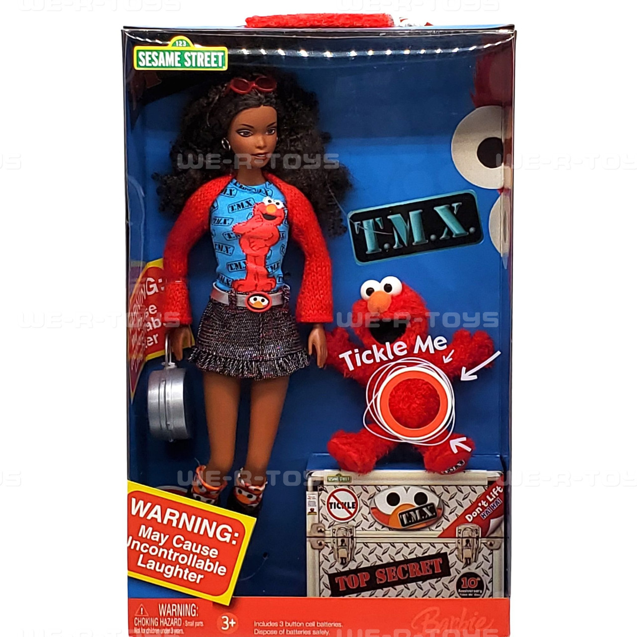 Barbie Sesame Street TMX Elmo & African American Doll with Gift