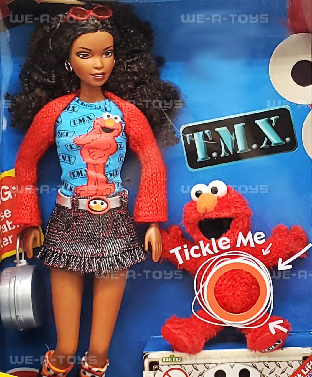 Barbie Sesame Street TMX Elmo & African American Doll with Gift