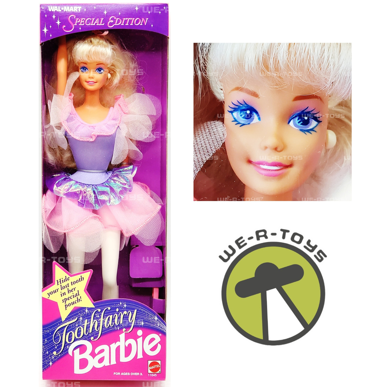 Tooth Fairy Barbie Doll Purple Pink Walmart Special Edition Mattel