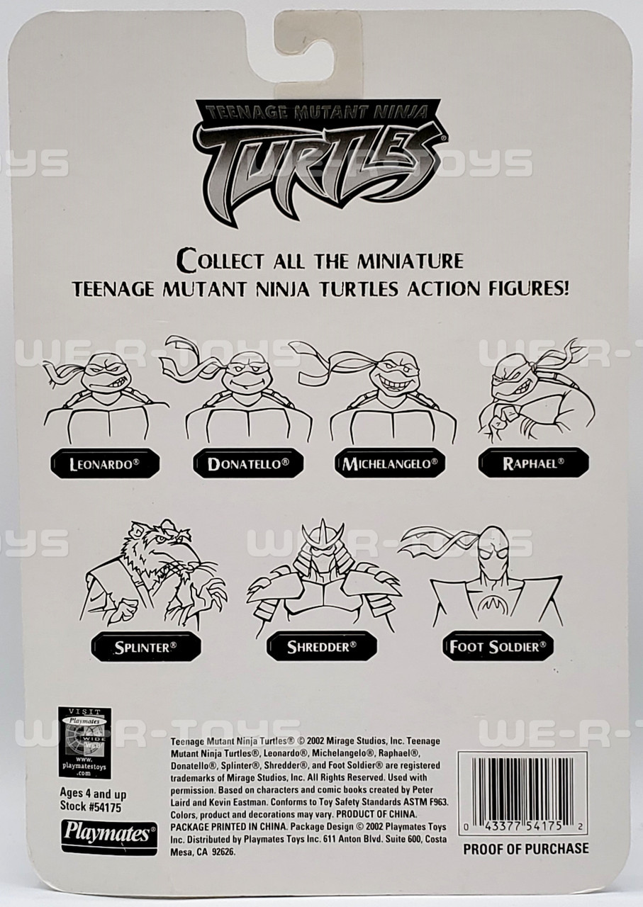 Teenage Mutant Ninja Turtles 4 Pack Action Figure Set 2002