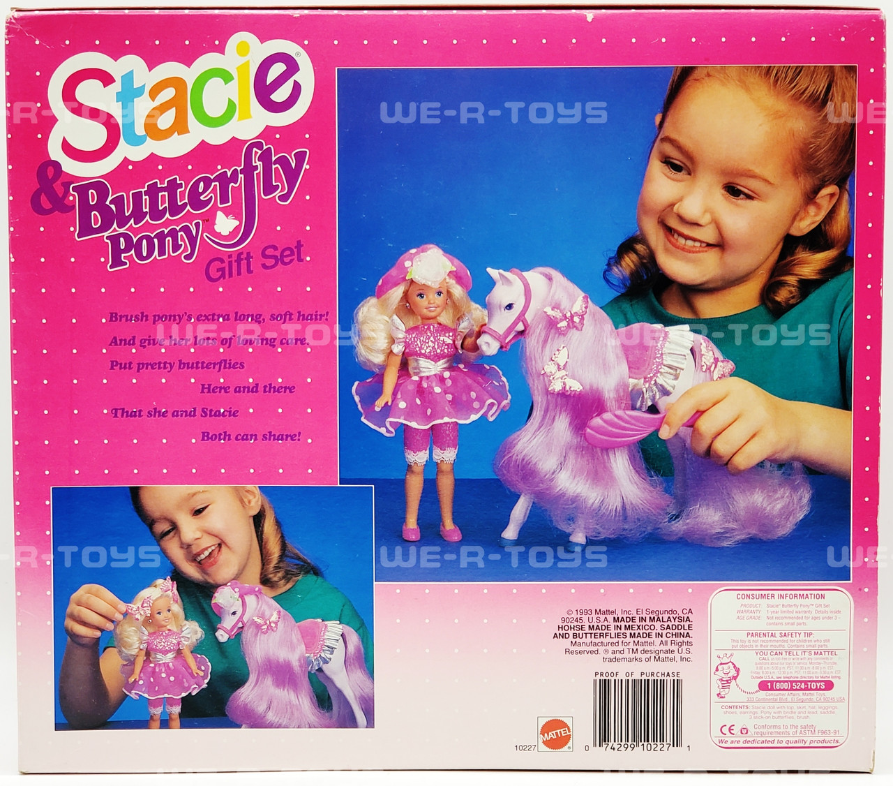 Stacie Doll & Butterfly Pony Gift Set Little Sister of Barbie 1993