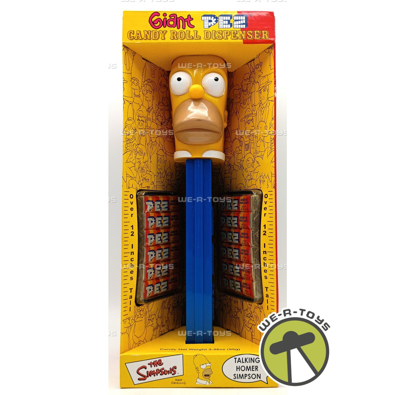 The Simpsons Homer Simpson Talking Giant PEZ Candy Roll Dispenser