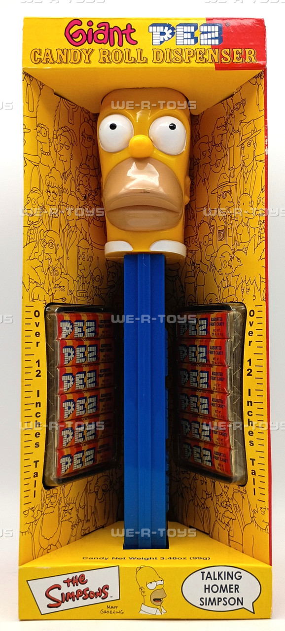 The Simpsons Homer Simpson Talking Giant PEZ Candy Roll Dispenser