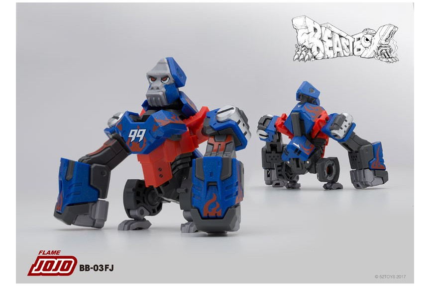 BeastBox Flame Jojo Blue Transforming Cube to Mecha Gorilla Figure