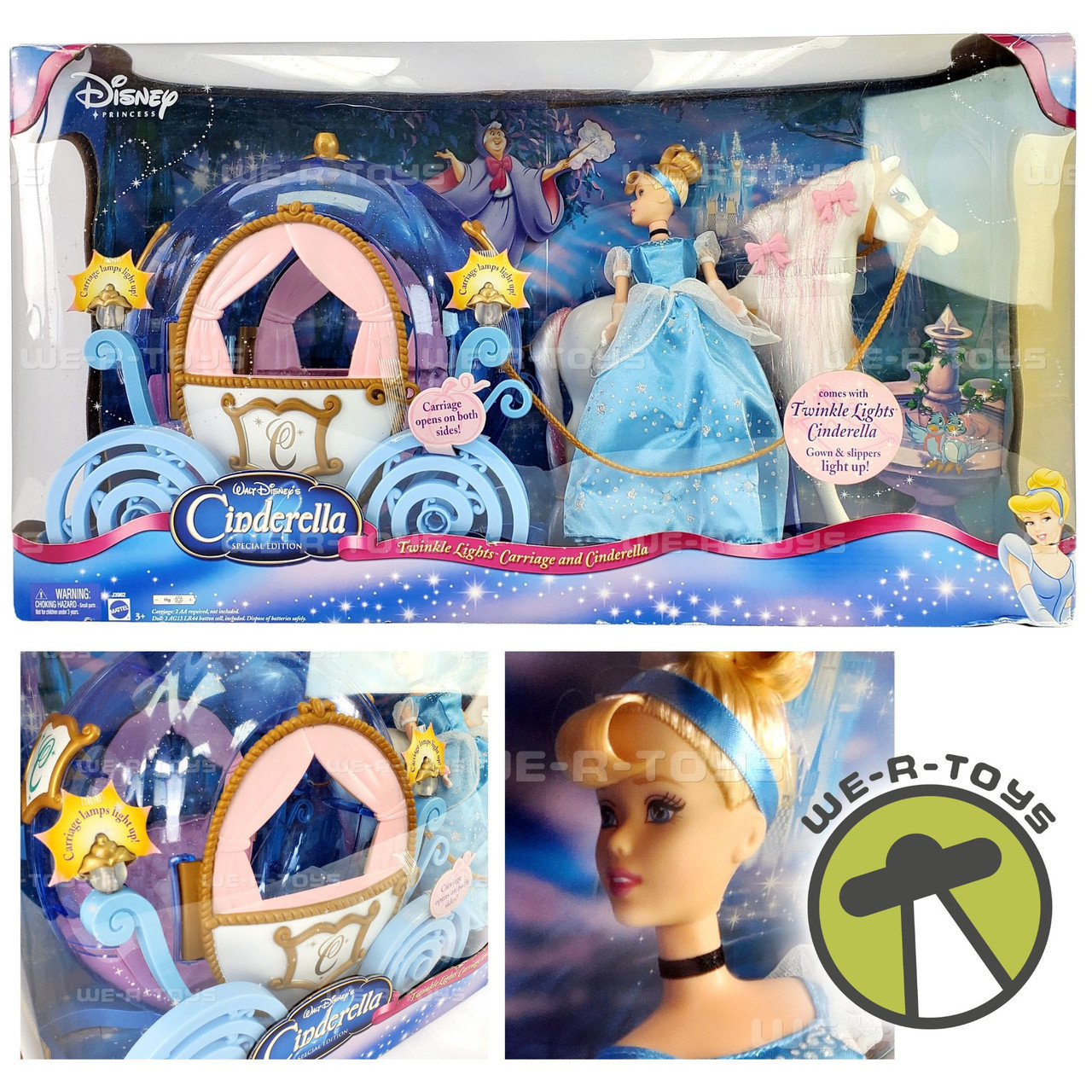 Disney Cinderella Twinkle Lights Carriage and Cinderella Doll