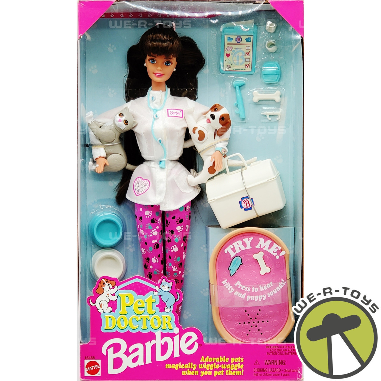 Pet Doctor Barbie Doll Brunette 1996 Mattel #16458 NRFB - We-R-Toys