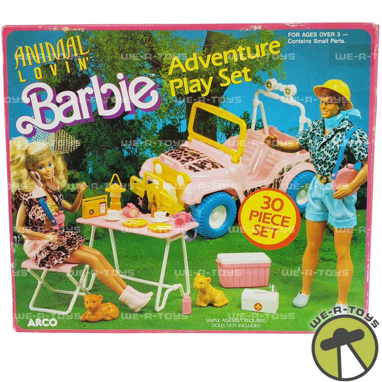 Barbie Animal Lovin' Adventure Play Set w/ Lion & Tiger Cubs 1988