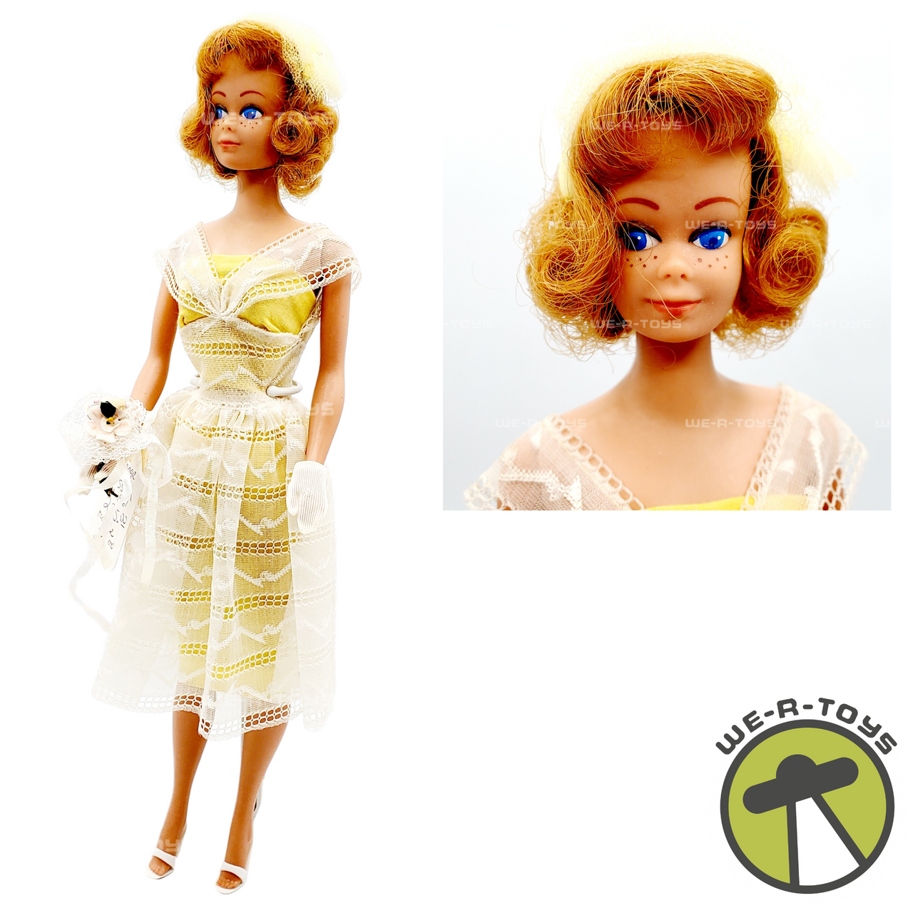 Original Vintage Barbie 1958 Midge Blonde Hair Doll in #987 Orange