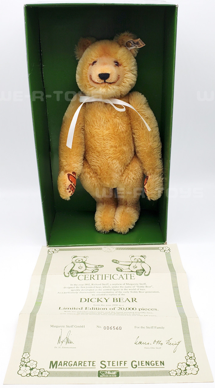 Steiff Dicky 1930 Replica Limited Edition of 20,000 Pieces Genuine