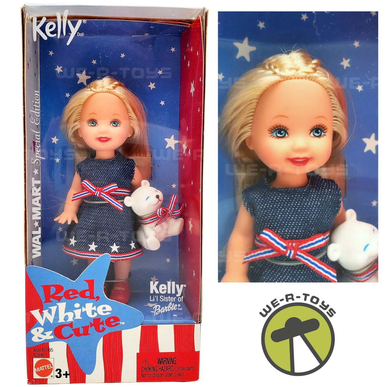 Barbie Kelly Doll Red, White & Cute Mattel Blonde B2996 Lil Friend of Kelly  NRFB