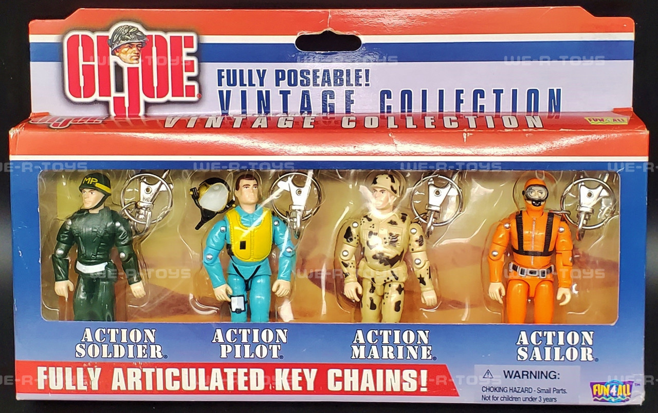 G.I. Joe Set of 4 Fully Articulated Key Chain Figures 2001