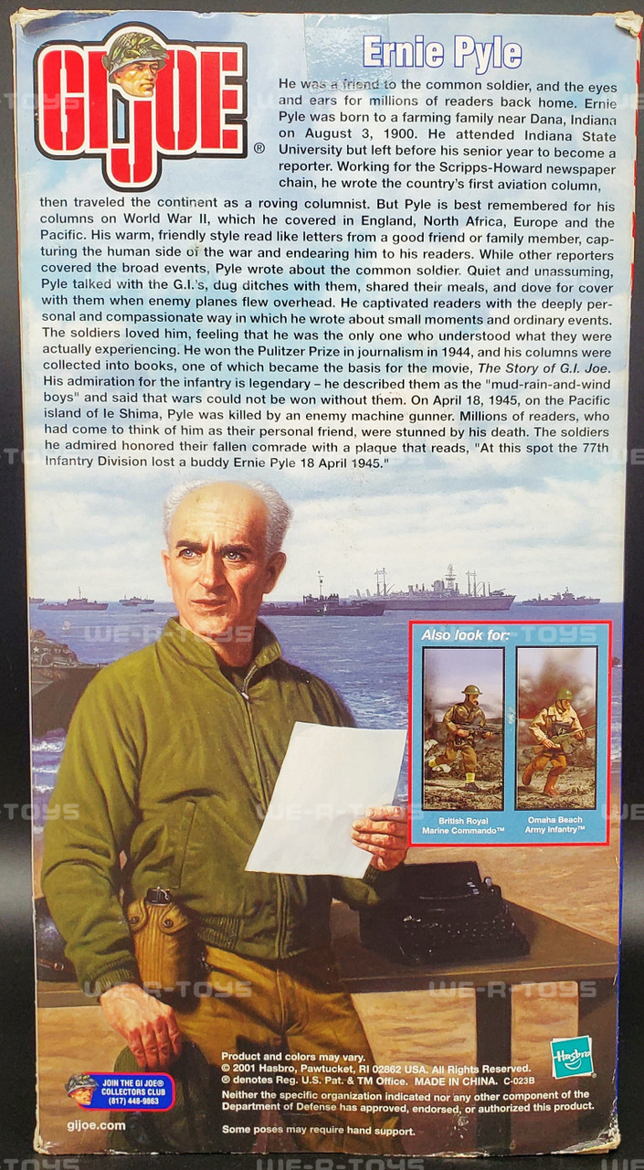 G.I. Joe D-Day Collection Ernie Pyle Action Figure 2001 Hasbro
