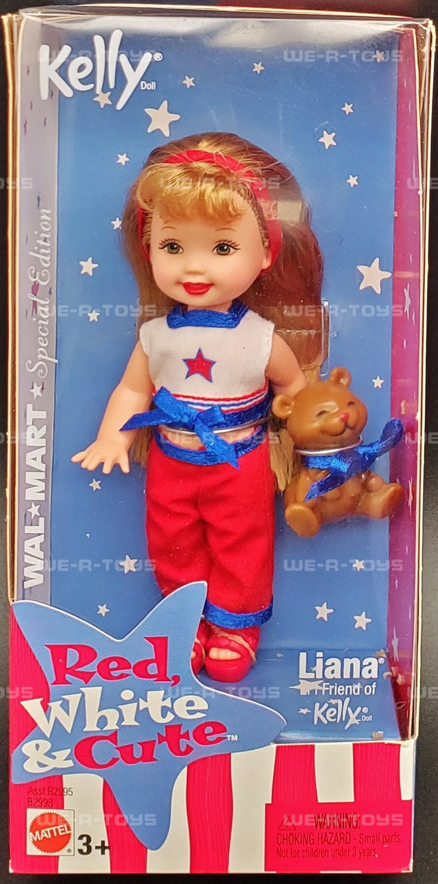 Barbie Kelly Doll Red, White & Cute Liana Friend of Kelly 2003 Mattel B2996  NRFB