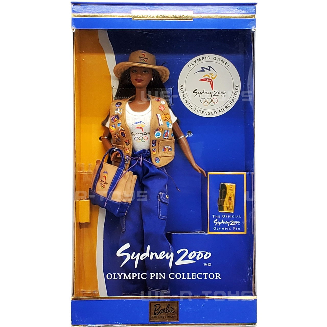 Barbie Sydney 2000 Olympic Pin Collector African American Doll Mattel 26302