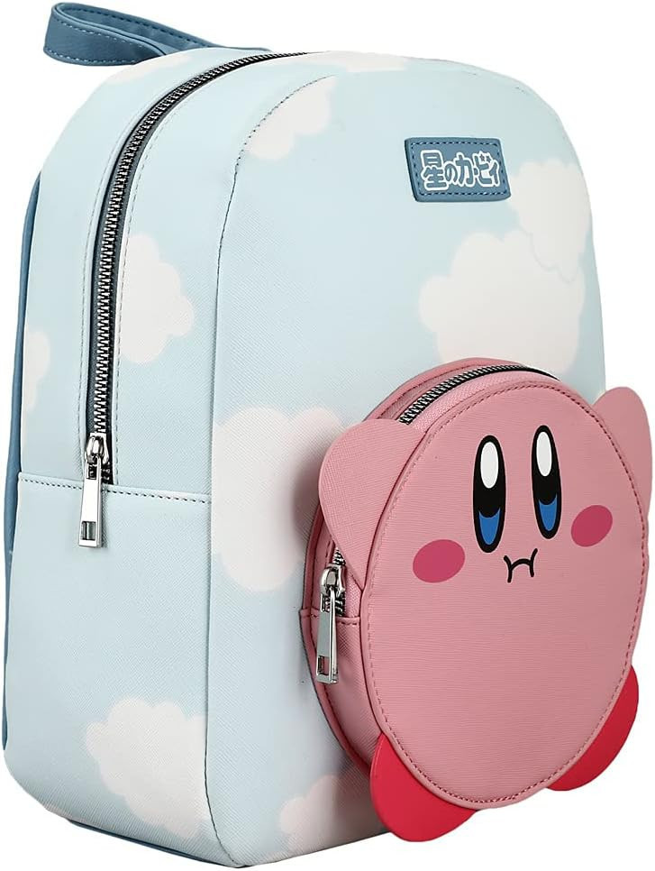 full kirby mini-backpack Bioworld Nintendo 3-D Travel Backpack 16" Sublimated Print Bag banana gun Kirby Plush 9" Mini Backpack